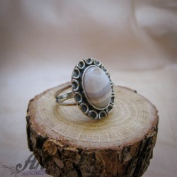 Сребърен пръстен с естествен камък ахат R-1024